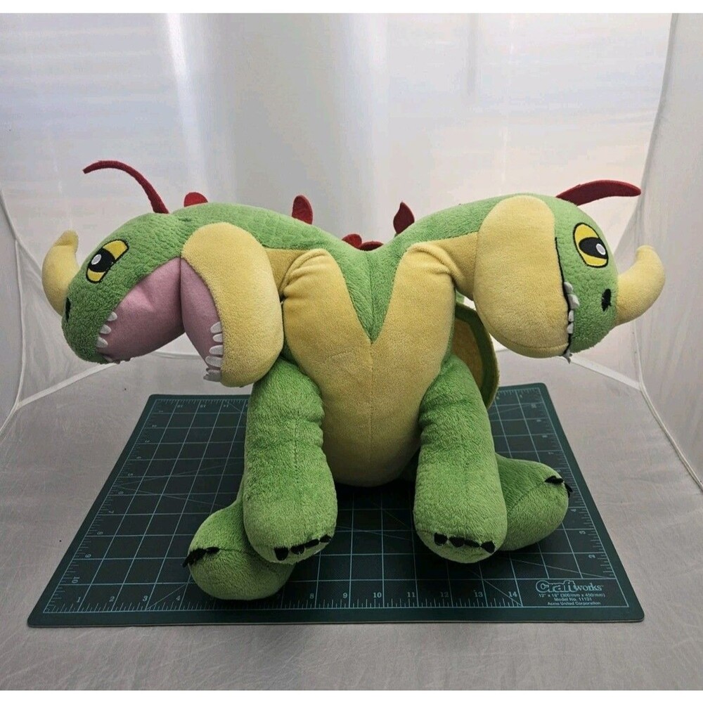 Build A Bear How To Train Your Dragon Barf & Belch Plush 16 Inch Two Headed Toy